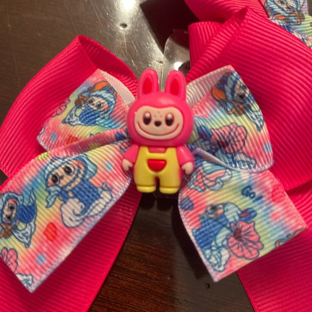 Colorful labubu monster Cartoon Hair Bows nwt set of two